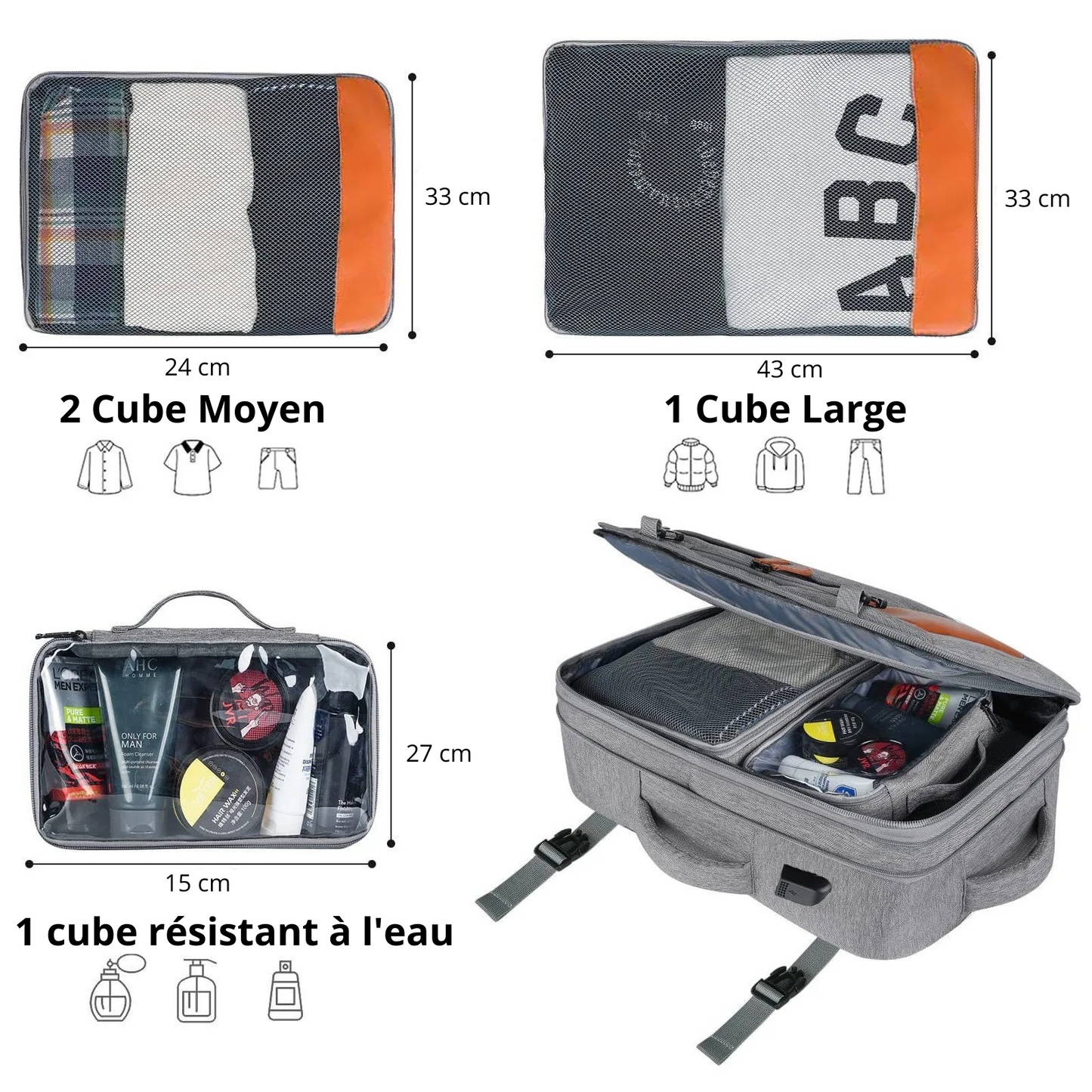Sac à Dos de Voyage Cabine 40L Multi-Compartiments